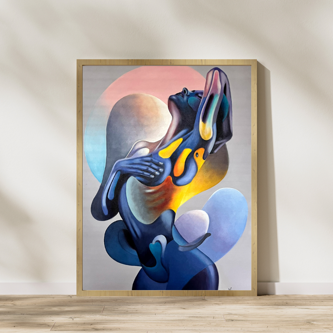 Cerulean Serenity: Portrait of a Woman in Blue