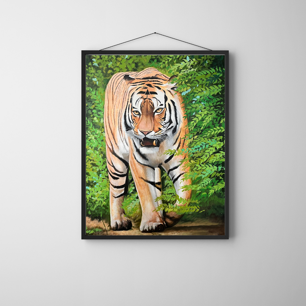 Verdant Vigor: Roaming Tiger Amidst Greenery